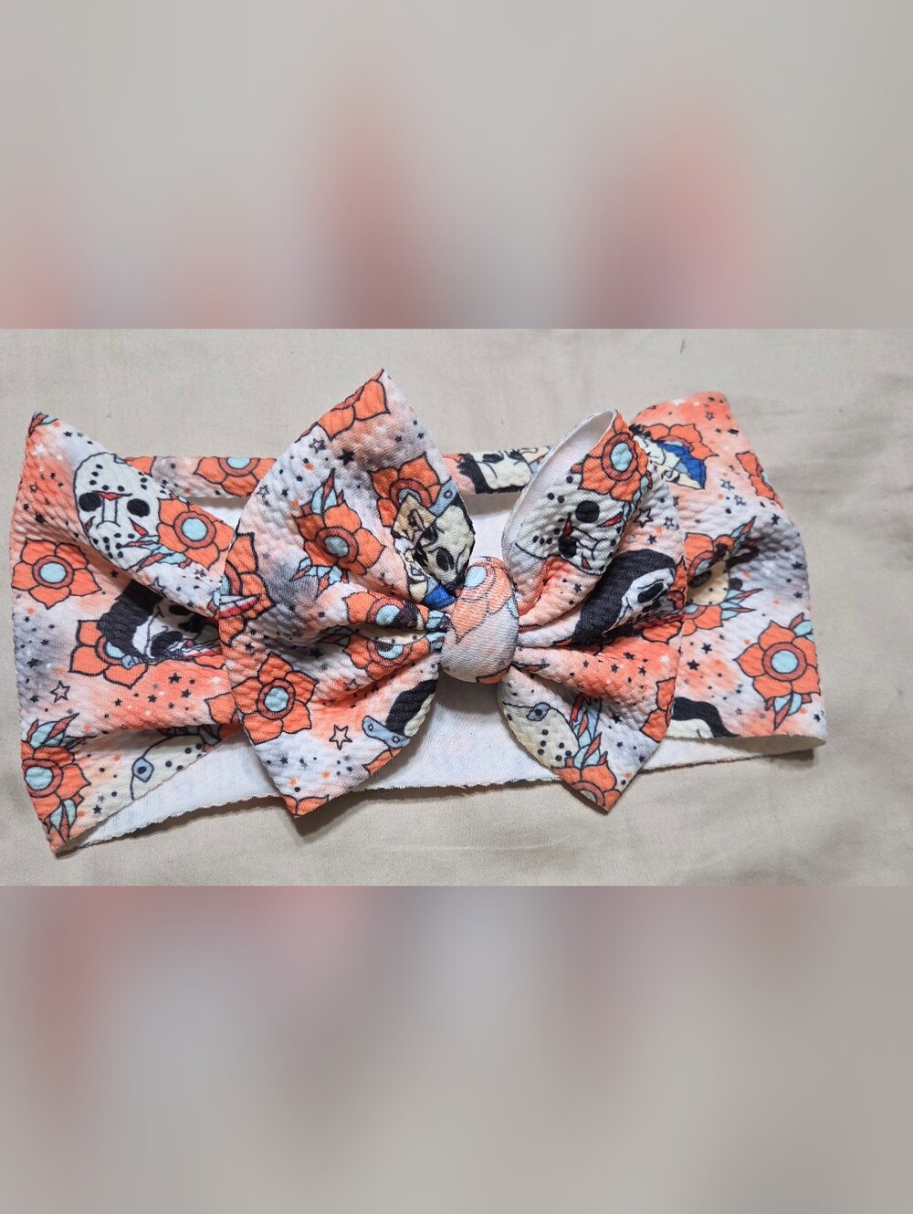 Teen/ Womans Halloween Floral Bow Headband
